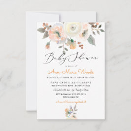 PixDezines Pfirsiche+Cream Aquarell Kinderdusche Einladung