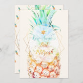 PixDezines Pineapples Bat Mitzvah Einladung (Vorne/Hinten)