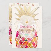 PixDezines Pineapples Bat Mitzvah Einladung (Vorne/Hinten)