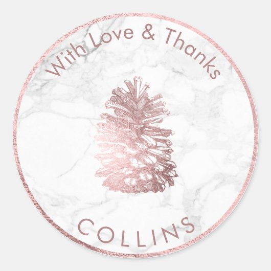PixDezines PINECONE IMITATE ROSE GOLD /DIY HINTERG Runder Aufkleber (Vorderseite)