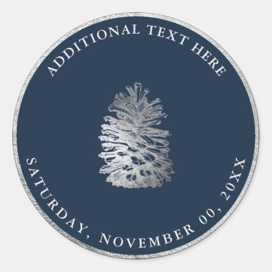 PixDezines PINECONE IMITATE SILVER|DIY HINTERGRUND Runder Aufkleber (Vorderseite)