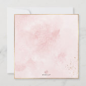 PixDezines Pink Aquarellfarbe Gold Staubgefäß Mitz Einladung (Rückseite)