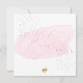 PixDezines Pink Aquarellpalmen Christening Einladung (Rückseite)