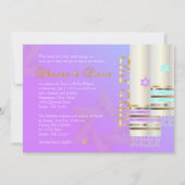 PixDezines Pink/Blue Tallits B'not mitzvah Farbe Einladung (Rückseite)