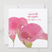 PixDezines Pink Calla Lily + Wirbel Einladung (Vorderseite)