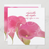 PixDezines Pink Calla Lily + Wirbel Einladung (Vorne/Hinten)