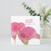 PixDezines Pink Calla Lily + Wirbel Einladung (Stehend Vorderseite)