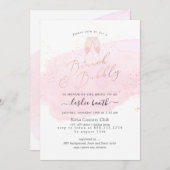 PixDezines Pink Champagner Brunch Bubbly Einladung (Vorne/Hinten)