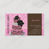 PixDezines Pink Chocolate Damask cake/pâtisserie Visitenkarte (Rückseite)