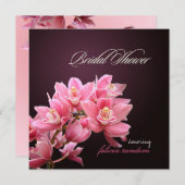 PixDezines-Pink-Cymbidium/Orchideen/Tagestoten Einladung (Vorne/Hinten)