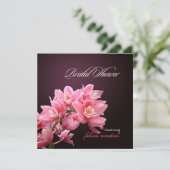 PixDezines-Pink-Cymbidium/Orchideen/Tagestoten Einladung (Stehend Vorderseite)