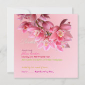 PixDezines-Pink-Cymbidium/Orchideen/Tagestoten Einladung (Rückseite)