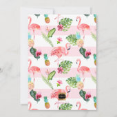 PixDezines Pink Flamigos Brautparty+Hibiskus Einladung (Rückseite)