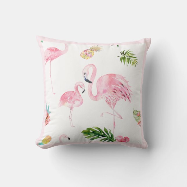 PixDezines Pink Flamingo, tropisch, Frame DIY Kissen (Vorderseite)