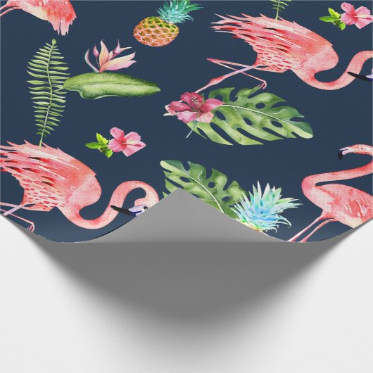 PixDezines PINK FLAMINGOS| JEDER HINTERGRUND Geschenkpapier (Ecke)