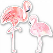 PixDezines Pink Flamingos, Mommy+baby Aufkleber (Vorderseite)