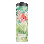PixDezines Pink Flamingos+Tropical Foliage Thermosbecher (Vorderseite)