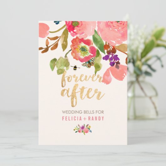 PixDezines Pink Grapefruit Ranunculus/DIY bckgrand Einladung (Stehend Vorderseite)