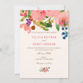 PixDezines Pink Grapefruit Ranunculus/DIY bckgrand Einladung (Rückseite)