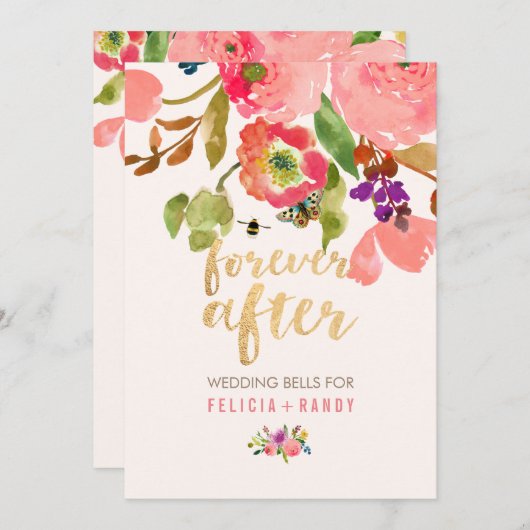 PixDezines Pink Grapefruit Ranunculus/DIY bckgrand Einladung (Vorne/Hinten)