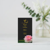 PixDezines Pink Lotus, meditative Heiler Visitenkarte (Stehend Vorderseite)