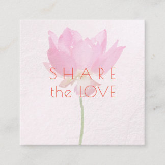 PixDezines Pink Lotus Share the Love Quadratische Visitenkarte