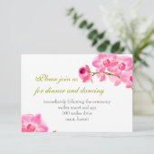 PixDezines Pink maui Orchideen/Empfang-Karten Einladung (Stehend Vorderseite)