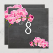 PixDezines pink maui Orchideen/Tischnummern Einladung (Vorne/Hinten)