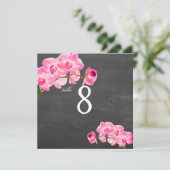 PixDezines pink maui Orchideen/Tischnummern Einladung (Stehend Vorderseite)