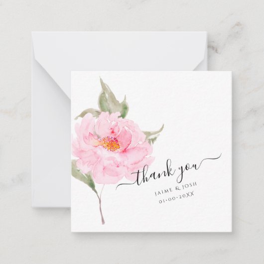 PixDezines Pink Rose Aquarellgarten Mitteilungskarte (Vorderseite)