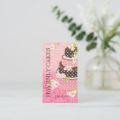 PixDezines Pink + Schokolade Kuchen/Bäckerei/Pâtis Visitenkarte (Stehend Vorderseite)