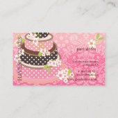PixDezines Pink + Schokolade Kuchen/Bäckerei/Pâtis Visitenkarte (Rückseite)