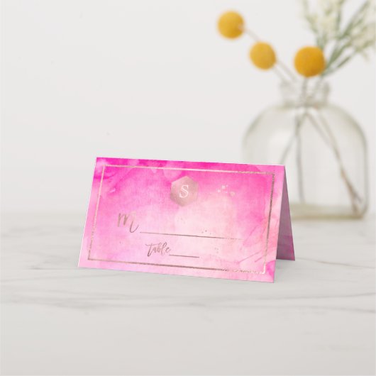 PixDezines Pink Wasserfarbe Bat Mitzvah Platzkarte (Vorderseite)
