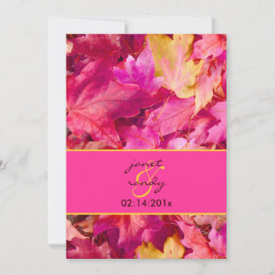 PixDezines Pinke Ahorn-Herbsthochzeit/DIY-Farben! Einladung