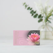 PixDezines Pinker Wasserlilie + Perlfische Wirbel Visitenkarte (Stehend Vorderseite)