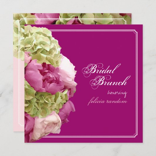 PixDezines-Pinkerbäume/Hydrangeas/Tageereignis Einladung (Vorne/Hinten)