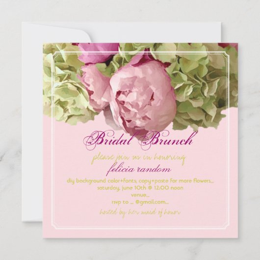 PixDezines-Pinkerbäume/Hydrangeas/Tageereignis Einladung (Rückseite)