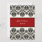PixDezines Piqué, Damast / Schwarz + Aus Weiß Einladung (Vorderseite)