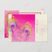 PixDezines Pizzazz Peacock Feather RSVP Karte (Vorne/Hinten)