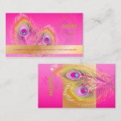 PixDezines Pizzazz Pfauenfeder für Langlebigkeit Visitenkarte (Vorne/Hinten)