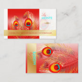 PixDezines Pizzazz Pfauenfeder für Langlebigkeit Visitenkarte (Vorne/Hinten)