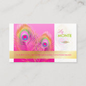 PixDezines Pizzazz Pfauenfeder für Langlebigkeit Visitenkarte (Vorderseite)