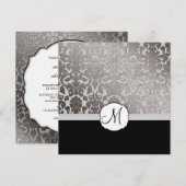 PixDezines Platinum Damask/DIYcolor Einladung (Vorne/Hinten)