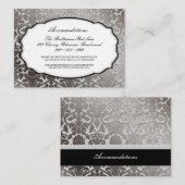 PixDezines platinum flora Damast/Unterkünfte Begleitkarte (Vorne/Hinten)