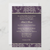 PixDezines PLUM / IVORY CREAM LACE INVITATION Einladung (Rückseite)