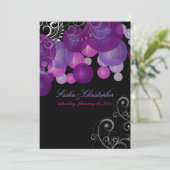 PixDezines plum/lila/lila Signalleuchten Einladung (Stehend Vorderseite)