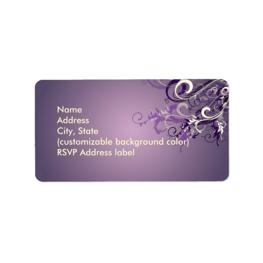 PixDezines Plum Vanilla-Wirbel Adressaufkleber (Vorne)