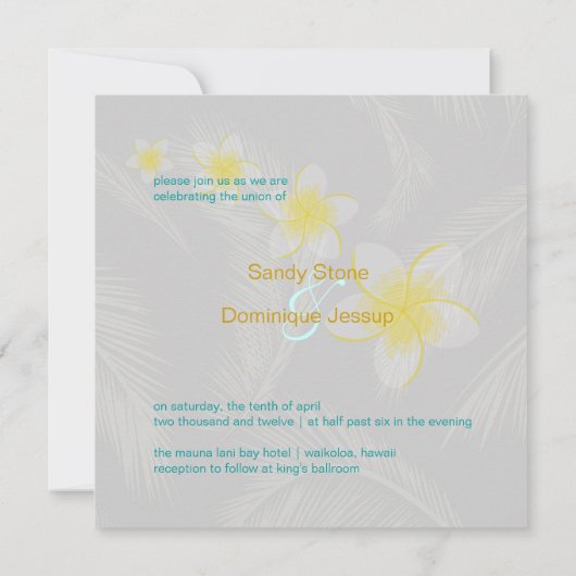 PixDezines Plumeria Hawaiian Islands/DIY-Farbe Einladung (Rückseite)