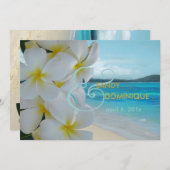 PixDezines PLUMERIA LEI/BEACH WEDD Einladung (Vorne/Hinten)