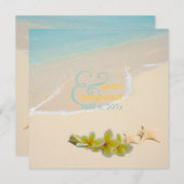 PixDezines Plumeria Lei/Strand/Starfish tropisch Einladung (Vorne/Hinten)